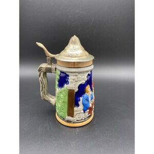 Vintage Beer Stein with Pewter Lid TILSO‎ Japan Pub Scene 52/758